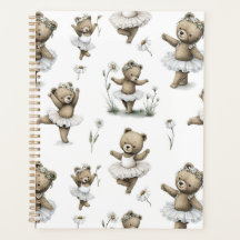 Süßes Wasserfarben-Ballerina-Bär-Design in Tutus