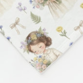 Süßes Wasserfarben-Blumenmädchen-Muster Baby Fleec Fleecedecke (Ecke)