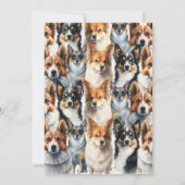 Süßes Wasserfarben-Corgi-Hund-Muster Einladung (Rückseite)