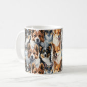 Süßes Wasserfarben-Corgi-Hund-Muster Kaffeetasse (Vorderseite Links)