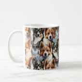 Süßes Wasserfarben-Corgi-Hund-Muster Kaffeetasse (Links)