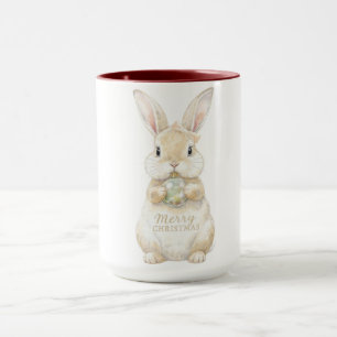 Süßes Wasserfarben-Häschen Frohe Weihnachten Tasse