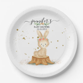 Süßes Wasserfarben-Hasen-Kaninchen-Wildtier-Baby n Pappteller