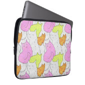 Süßes Wasserfarben-Katzen-Doodle-Muster Laptopschutzhülle (Vorne Rechts)