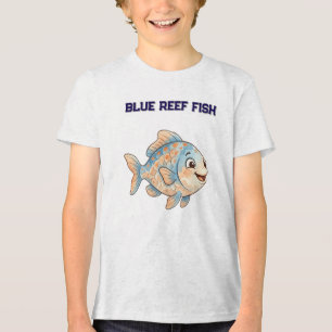 Süßes Wasserfarben-Korallenblaues Fisch-Kinder-T-S Tri-Blend Shirt