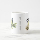 Süßes Wasserfarben-Monogramm mit Kohlmeise Kaffeetasse (Mittel)