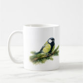 Süßes Wasserfarben-Monogramm mit Kohlmeise Kaffeetasse (Links)