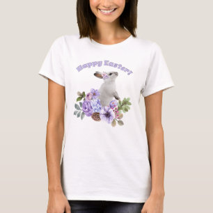 Süßes Wasserfarben-Osterhäschen mit Blumen T-Shirt