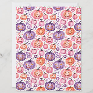 Süßes Wasserfarben-Pastell-Halloween-Kürbis-Papier