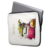 Süßes Wasserfarben-Patchwork-Geist Halloween Laptopschutzhülle (Vorderseite Links)