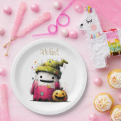 Süßes Wasserfarben-Patchwork-Geister-Halloween Pappteller (Party)