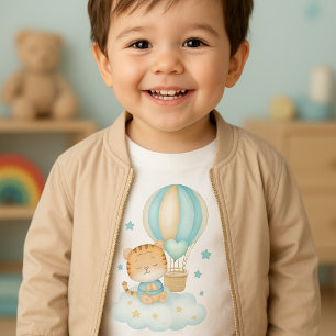 Süßes Wasserfarben-Tiger- & Ballon-T-Shirt für Kle Kleinkind T-shirt