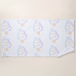 Süßes Wasserfarben-Vanilleeis Strandtuch