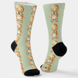 Süßes Wasserfarben-Weihnachtsgebäck-Mädchen-Muster Socken