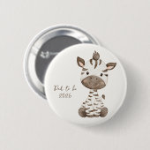 Süßes Wasserfarben-Zebra-Baby, Bald Dad Button (Vorne & Hinten)