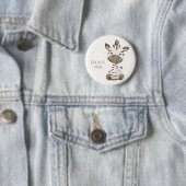 Süßes Wasserfarben-Zebra-Baby, Bald Dad Button (Beispiel)