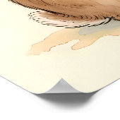 Süßes Wasserfell-Häschen mit Gänseblümchen Poster (Ecke)