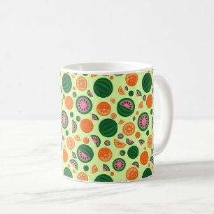 Süßes Wassermelonen-Orangen-Sommerfruchtmuster Kaffeetasse