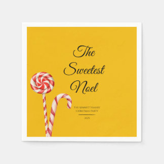 Süßes Weihnachten Candy Cane Paper Napkins | Feier Serviette