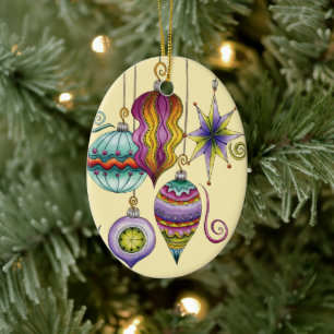 Süßes Weihnachten, elegante und fancy Glas-Ornamen Keramikornament