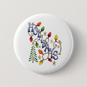 Süßes Weihnachten, Lichter und Sterne mit Feiertag Button