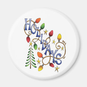 Süßes Weihnachten, Lichter und Sterne mit Feiertag Magnet