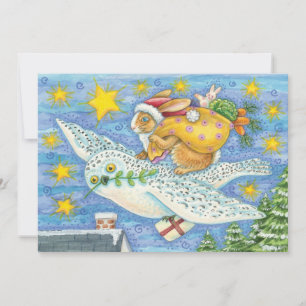 Süßes Weihnachten mit Kaninchen als Weihnachtsmann