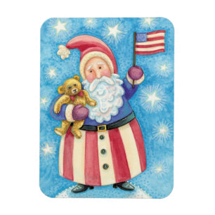 Süßes Weihnachten, patriotischer Weihnachtsmann mi Magnet