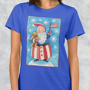 Süßes Weihnachten, patriotischer Weihnachtsmann mi T-Shirt