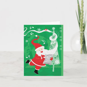 Süßes Weihnachten, singender und tanzender Weihnac Feiertagskarte