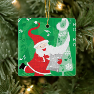 Süßes Weihnachten, singender und tanzender Weihnac Keramikornament