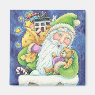 Süßes Weihnachten, Weihnachtsmann im Schornstein m Magnet