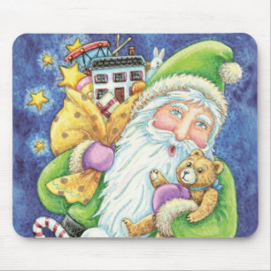Süßes Weihnachten, Weihnachtsmann im Schornstein m Mousepad