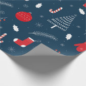 Süßes Weihnachts-Doodle-Muster Geschenkpapier (Ecke)