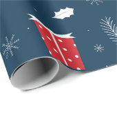 Süßes Weihnachts-Doodle-Muster Geschenkpapier (Rolleneckpunkt)