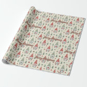Süßes Weihnachts-Gnom-Muster-Wrap-Papier Geschenkpapier (Ungerollt)