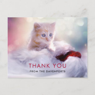 Süßes Weihnachts-Kätzchen Danke Postkarte