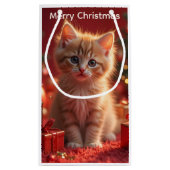 Süßes Weihnachts-Kätzchen Kleine Geschenktüte (Rückseite)