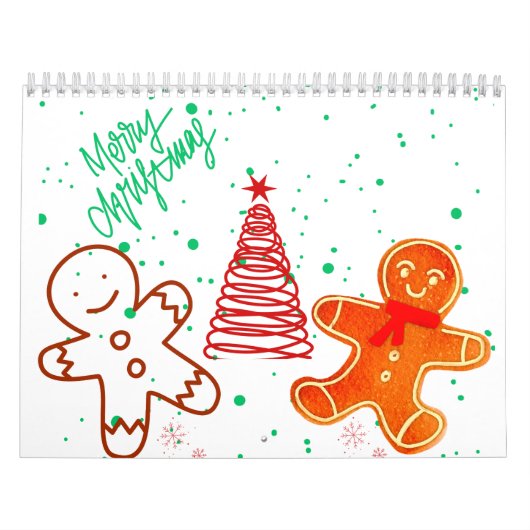 Süßes Weihnachts-Lebkuchenmann- und Baum-Muster. Kalender (Titelbild)