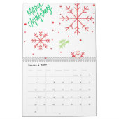 Süßes Weihnachts-Lebkuchenmann- und Baum-Muster. Kalender (Jan 2027)