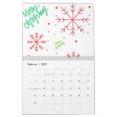 Süßes Weihnachts-Lebkuchenmann- und Baum-Muster. Kalender (Feb 2027)