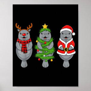 Süßes Weihnachts-Manati-Shirt, Feiertags-Manati-Sa Poster