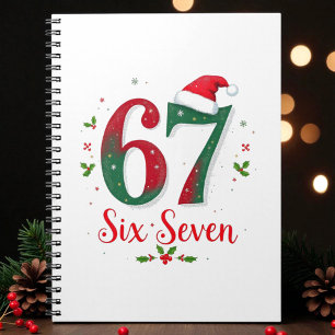 Süßes Weihnachts-Meme Sechs Sieben 67 6 7 Feiertag Notizblock