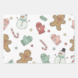 Süßes Weihnachts-Nahtlosmuster-Wrap-Papier – G Geschenkpapier Set