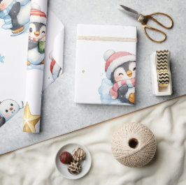 Süßes Weihnachts-Pinguin-Muster Geschenkpapier