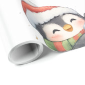 Süßes Weihnachts-Pinguin-Muster Geschenkpapier (Rolleneckpunkt)