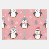 Süßes Weihnachts-Pinguin-Muster Geschenkpapier Set (Vorderseite)