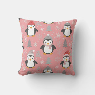 Süßes Weihnachts-Pinguin-Muster Kissen