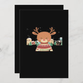 Süßes Weihnachts Reh Minimal Design Feiertagskarte (Vorne/Hinten)