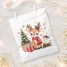 Süßes Weihnachts Reh mit Weihnachtsbaum